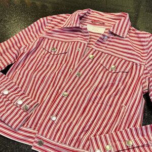 Blank NYC Red and White Striped Jacket